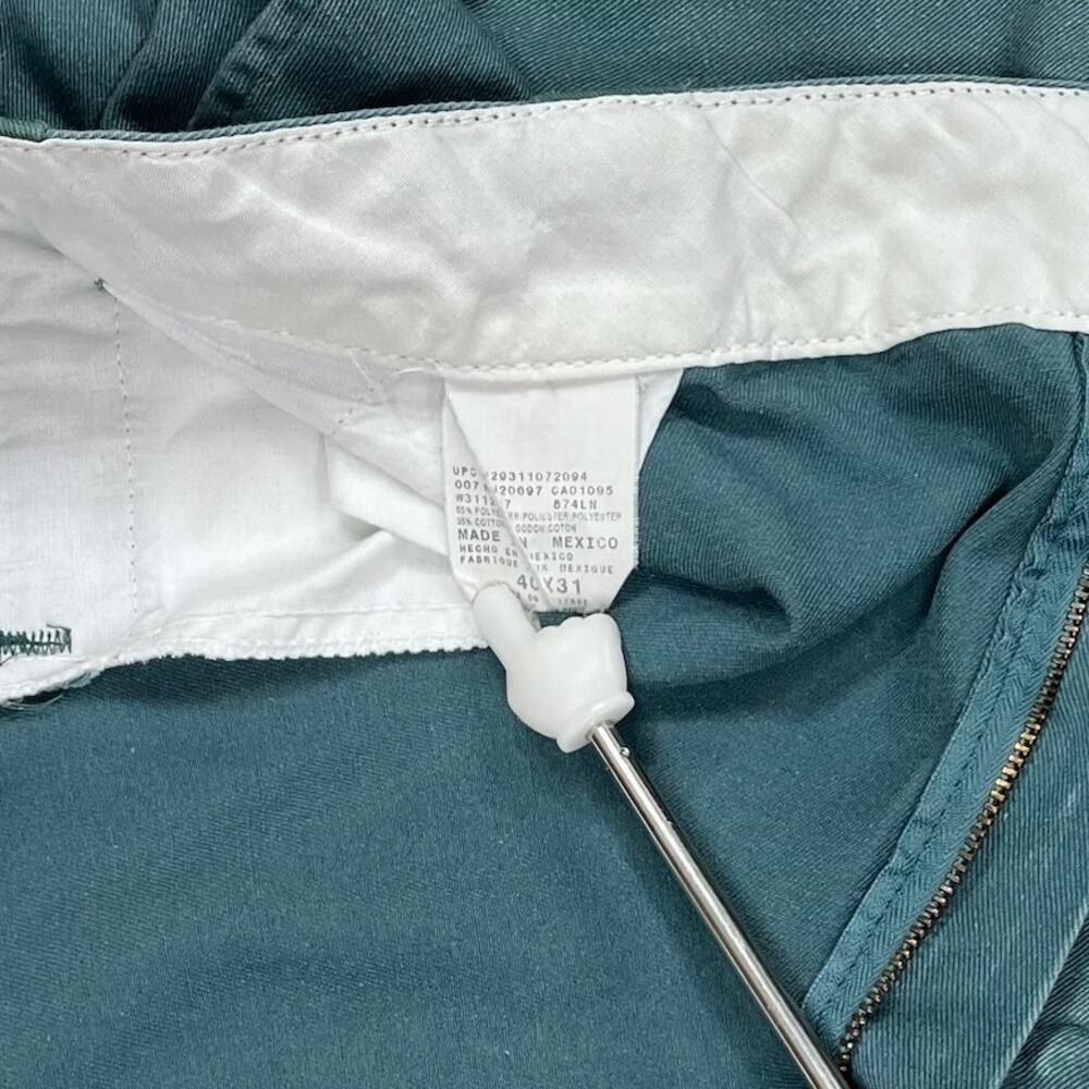 Vintage 90s Dickies Khakis Pants 40x31 Relaxed Fit Green Flat Front Work Wear - Picture 4 of 4